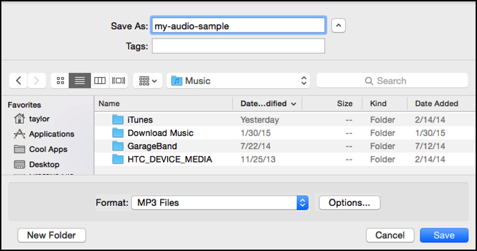 best recording of mp3 or wav for mac